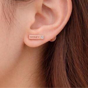 "honey" Rose Gold Earrings